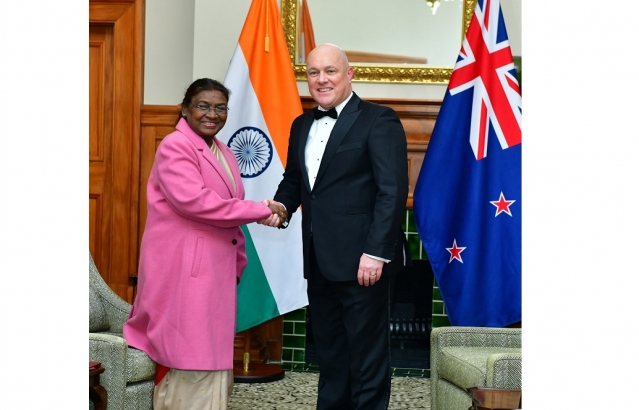 Meeting of NZ Prime Minister with President of India.