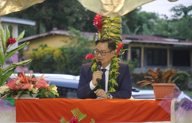 Hon’ble Minister was warmly received by village of Toamua in Apia. This village has adopted India for CHOGM.