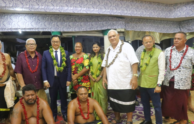 Hon’ble Minister was warmly received by village of Toamua in Apia. This village has adopted India for CHOGM.