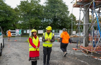 Visit to the construction site of BAPS Swaminarayan Temple, Lower Hutt, Wellington