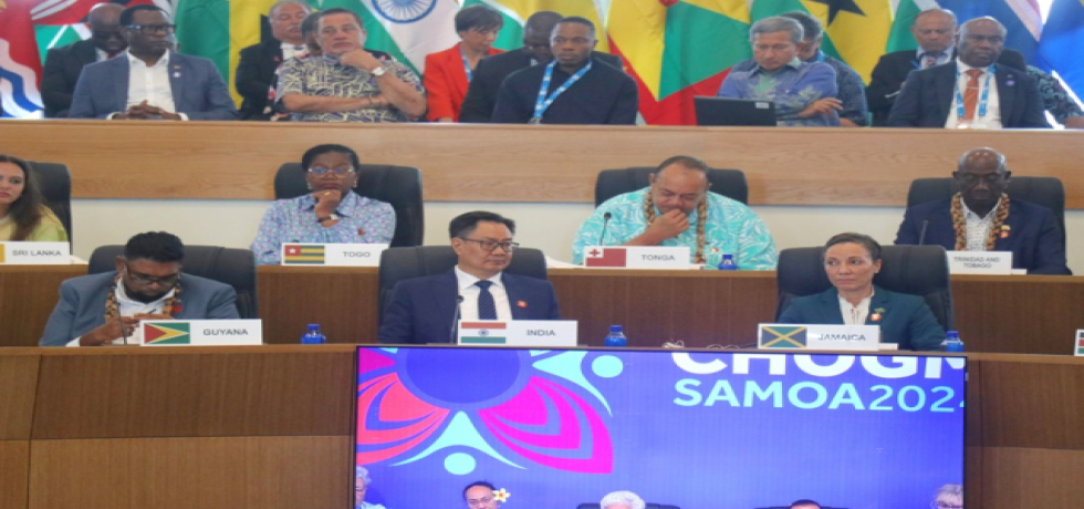 Hon’ble Minister Shri Kiren Rijiju participated in the Executive Session of CHOGM 2024 at the Parliament House in Apia