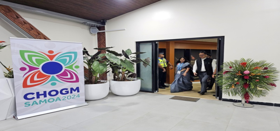 High Commissioner Neeta Bhushan welcomed Shri Kiren Rijiju, Hon’ble Minister of Parliamentary Affairs & Minority Affairs on his arrival in Samoa for CHOGM 2024